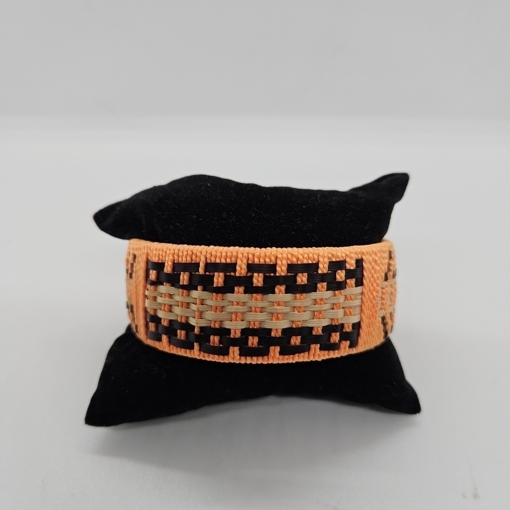 bright orange woven flexi cuff bracelet